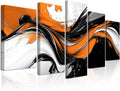 CXHOSTENT Orange Abstract Wall Art 5 Panel Orange Grey Black Painting Canvas Prints Large Artwork for Bedroom Living Room Office Decor Framed (White, 16x24inx2 16x32inx2 16x40inx1)