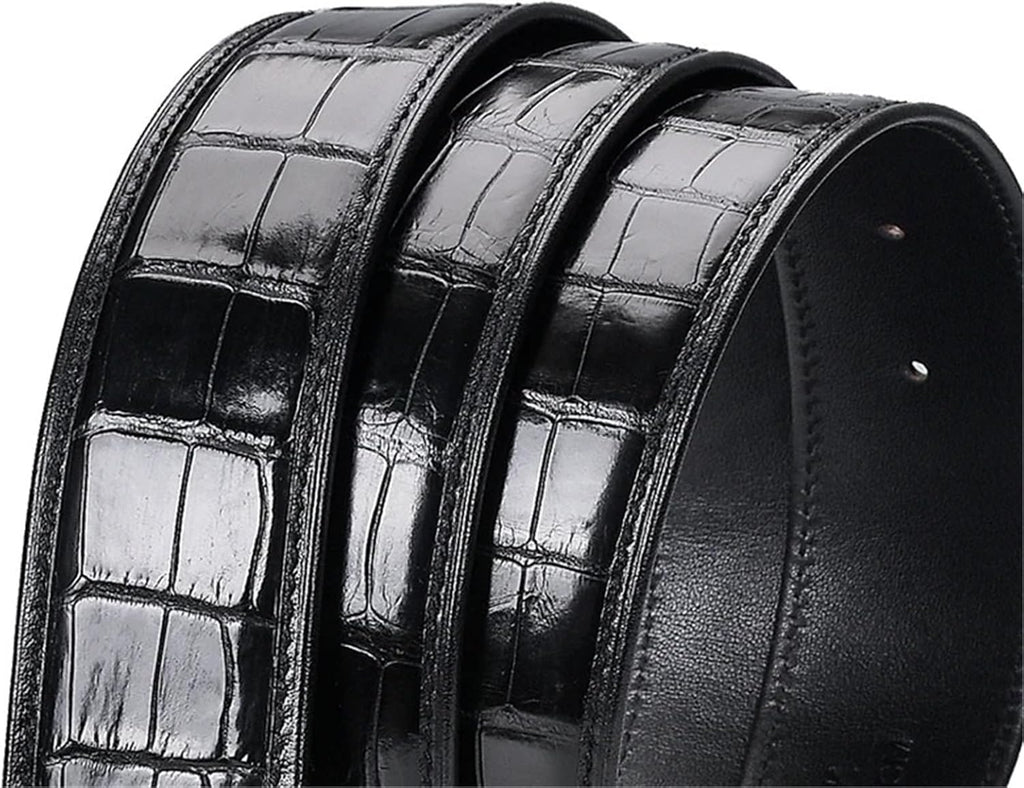 1 PCS Leather Belt Without Buckle Headless Men's Pants Belt(Brown,115cm)