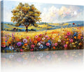 SERIMINO Rustic Landscape Large Wall Art, Tree Flower Sea Canvas Painting, Nature Country Scenery Art Prints, Bright Cottagecore Wall Pictures for Living Room Dining Room, Farmhouse Decor 29X57 Inch