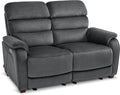 MCombo 61.6'' Wall Hugger Power Loveseat Recliner, Reclining Loveseat with Adjustable Headrest, USB Charge Ports, Wood Legs for Living Room, RVs, Small Spaces, Fabric ST258M1 (Loveseat, Dark Grey)