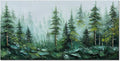 Alenoss Hand Painted Modern 3D Abstract Oil Painting 24x48 Inches Large Forest Landscape Textured Canvas Wall Art Green Artwork for Wall Decoration