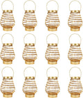 Set of 12 Metal Cordless Table Lamp 8 'H Metal Cage LED Cage Lamp with 6-Hour Timer, Vintage Decorative Fairy Lights Lantern for Indoor/Outdoor Bedrooms Weddings Parties Patio Events