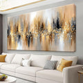 Tsomzxng Large Abstract Wall Art For Living Room Gold Abstract Wall Decor Modern Canvas Art Wall Decor 29' X 58' Painting Gold Wall Art For Bedroom Apartment Office Dining Room Home Decoration