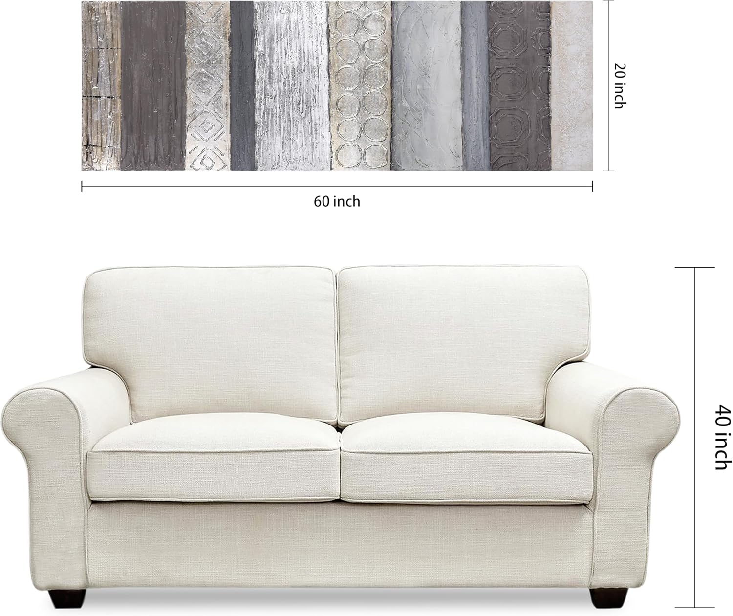 Empire Art Direct Abstract Wall Art Textured Hand Painted Canvas Wall Art, Designed by Martin Edwards, Unframed, 60' x 20', Fluid, Ready to Hang, Living Room, Bedroom