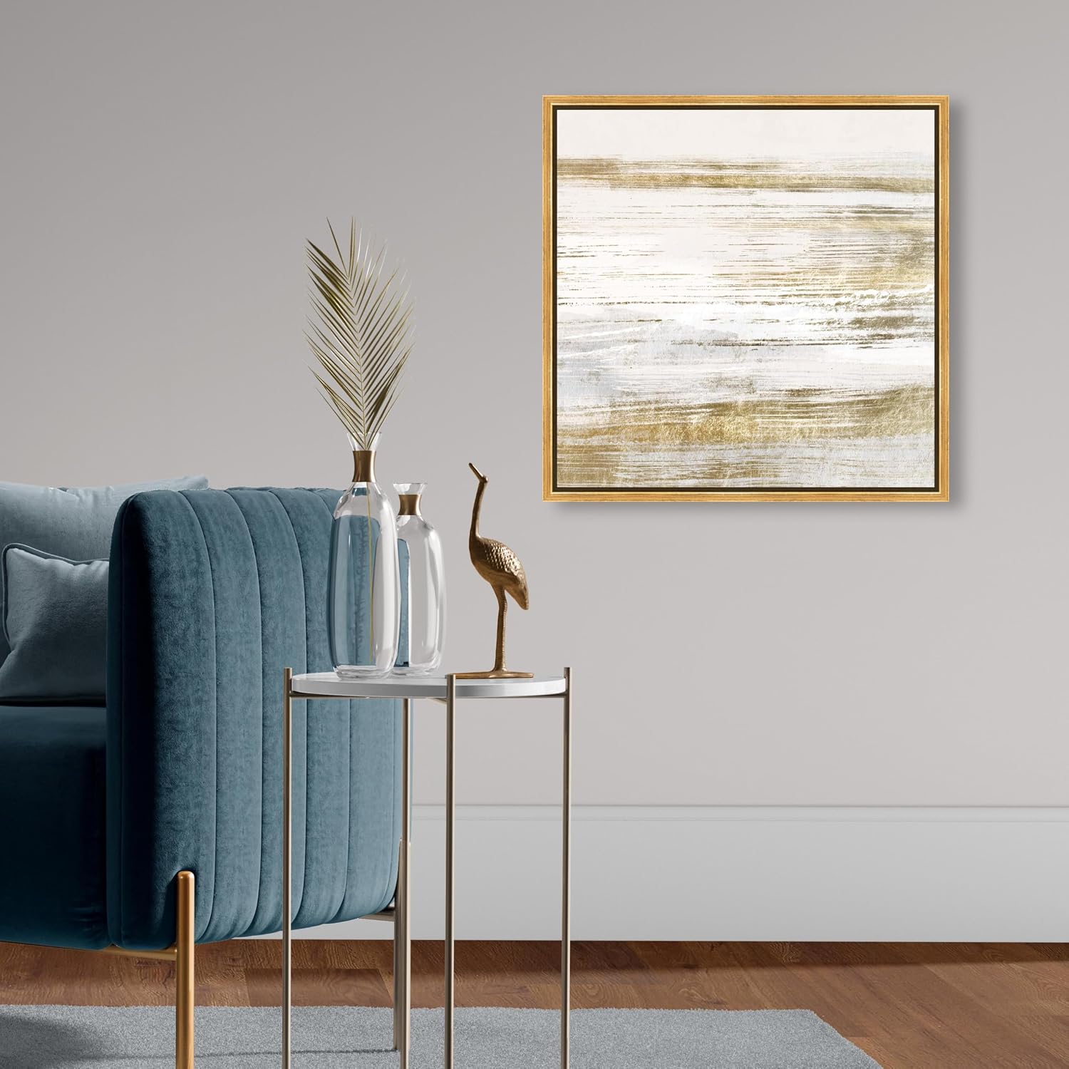 The Oliver Gal Artist Co. Abstract Framed Wall Art Canvas Prints 'Blush Romance Paint Home Décor, 20' x 20', Gold, White
