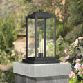 John Timberland Titan Modern Outdoor Pier Mount Light Matte Black 17' Clear Glass Shade for Post Exterior Barn Deck House Porch Yard Patio Outside Garage Front Door