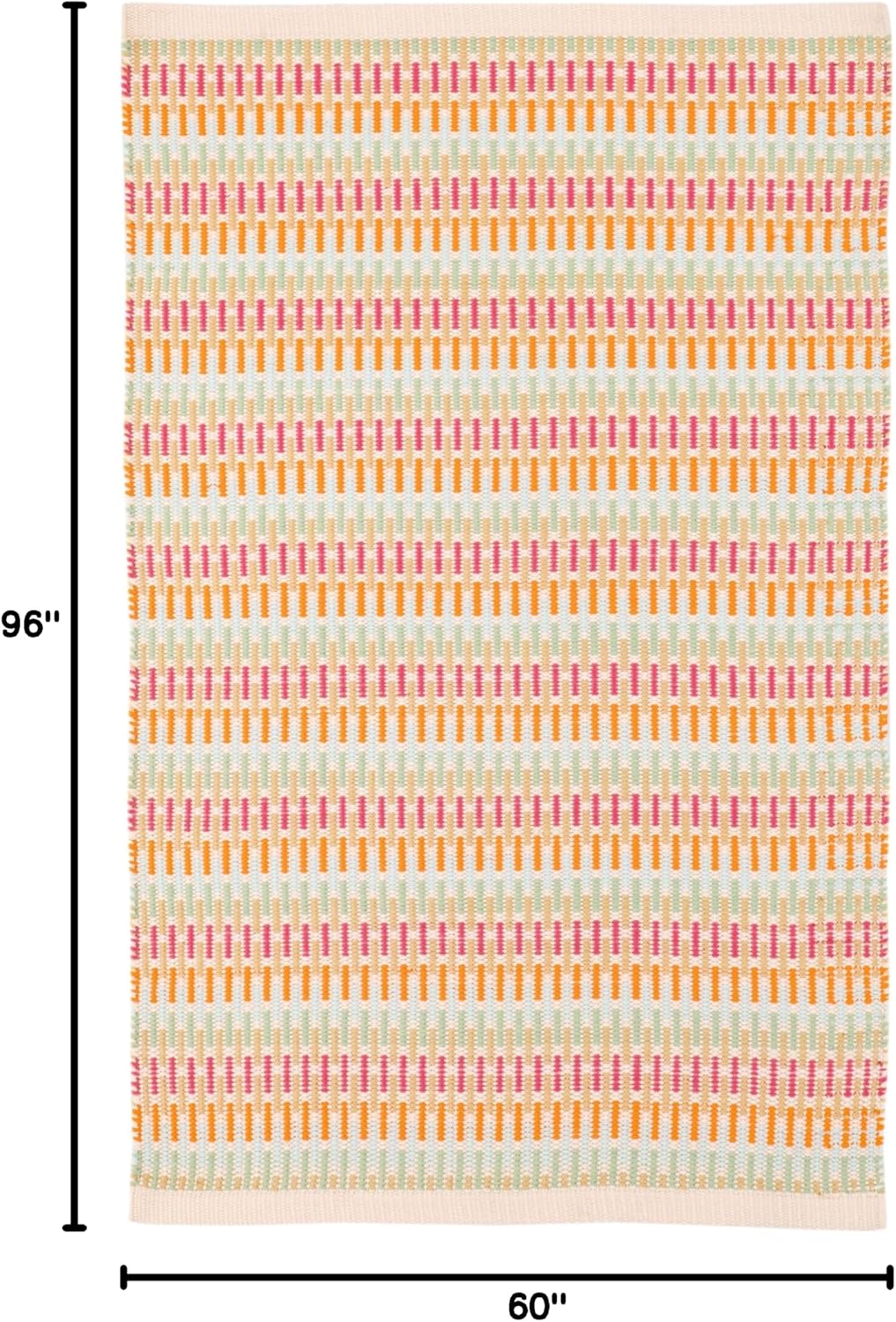 Dash & Albert Candy Stripe Multi Handwoven Indoor/Outdoor Rug, 5 X 8 Feet, Multicolored Stripe Pattern - Premium Luxury Hotel Quality Soft Breathable Hypoallergenic Machine Washable Easy Care All
