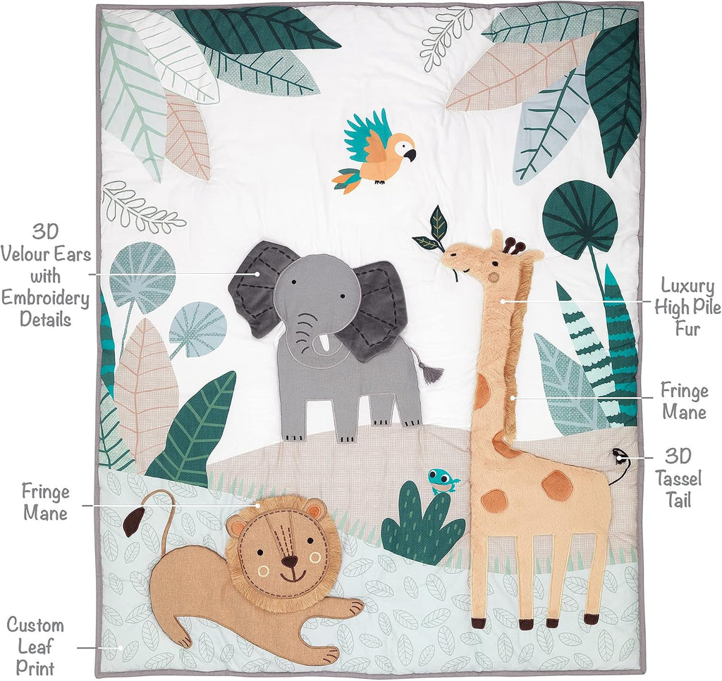 Lambs & Ivy Jungle Friends 5-Piece Safari Animals Nursery Baby Crib Bedding Set