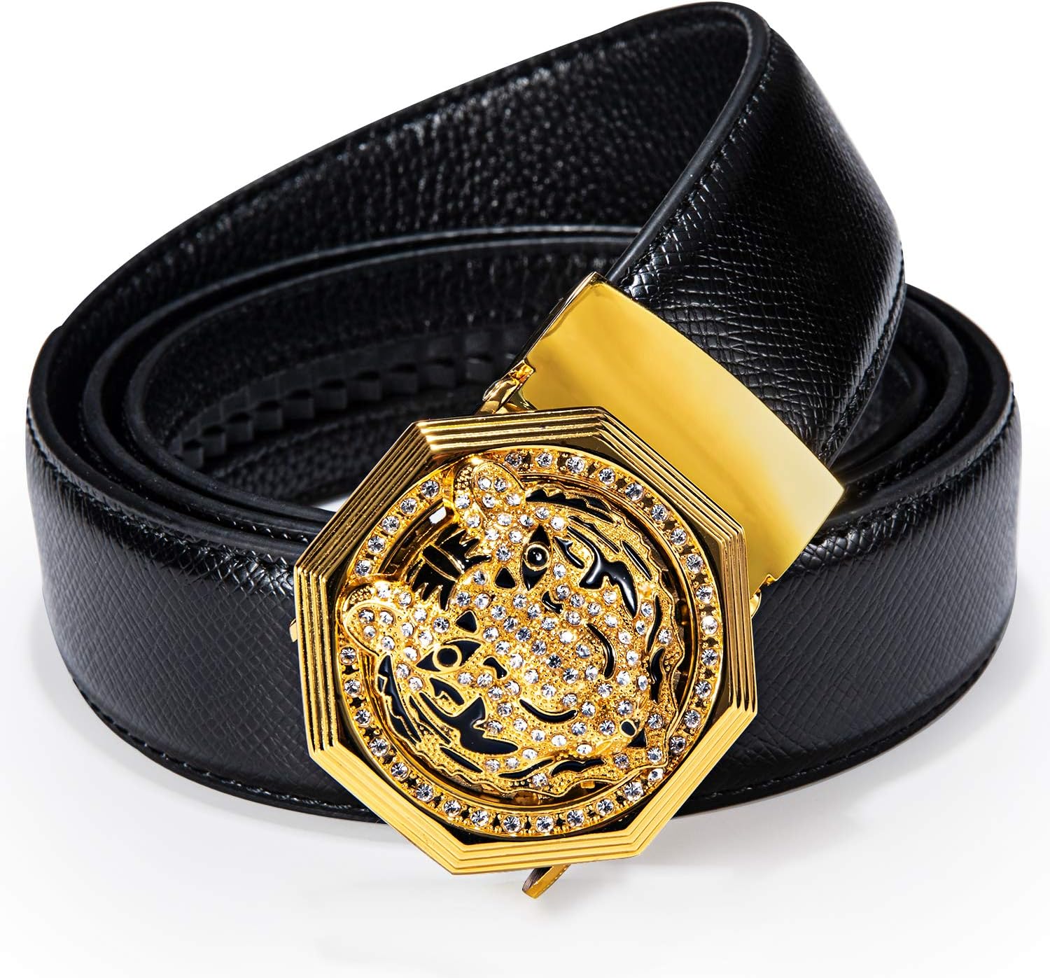 Slide Adjustable Genuine Leather Belt Men Dress Casual Trim-to-Fit Executive Classic Gift.