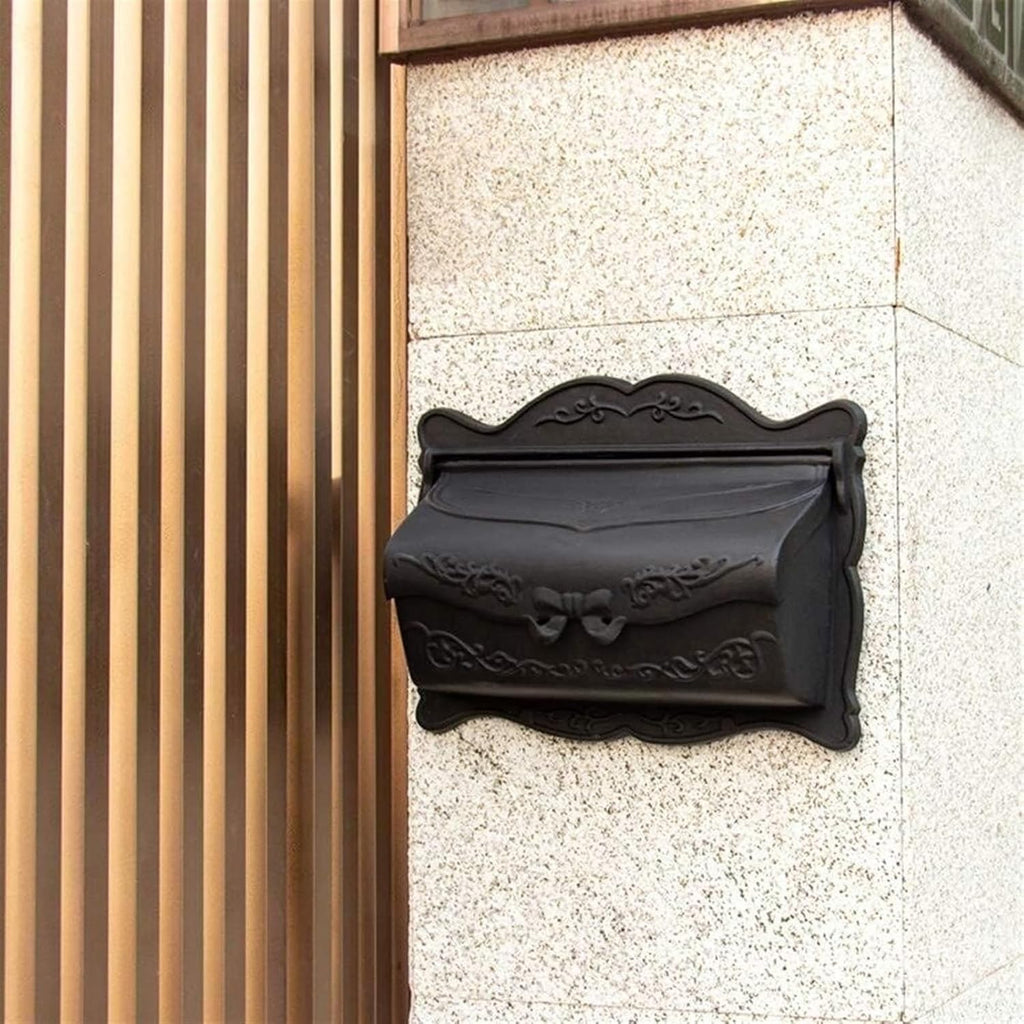 Drop Box Mailbox Wall Mounted Letter Boxes for Outside Retro Aluminum Outdoor Mail Box Postbox with Lock Outdoor Letter Box