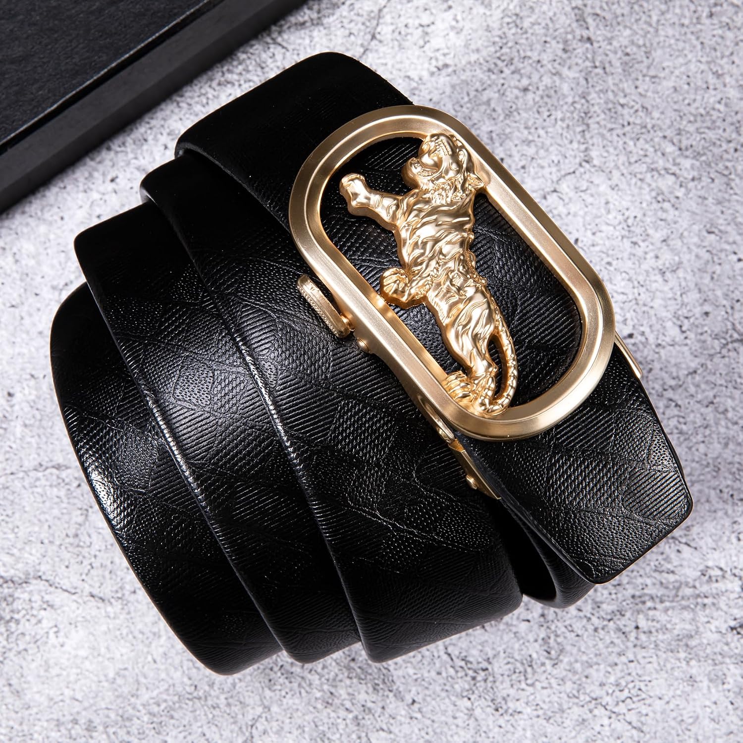 Slide Adjustable Genuine Leather Belt Men Dress Casual Trim-to-Fit Executive Classic Gift.