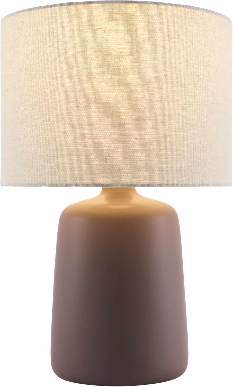 BoutiqueRugs Chiquimula Contemporary Geometric Ceramic Bedside Table Lamp for Bedroom Nightstand - Modern End Side Lighting for Living Room - Shade Linen - Cream, Navy - 15' H