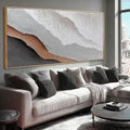 Large Framed Canvas Wall Art Prints,Beach Wave Landscape Wall Decor,White Abstract Neutral Artwork,29'x58' Pictures for Living Room Bedroom Office