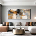 AJAZIKO Large Abstract Canvas Wall Art - Wall Art for Living Room and Bedroom, Modern Wall Decor in Orange and Gray Hues, Perfect Office Decorations for Work