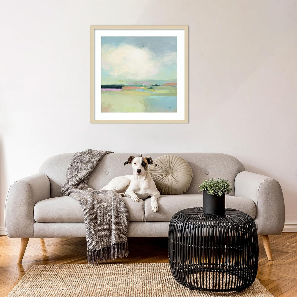 Amanti Art Framed Wall Art Print 25x25 Colorful Landscape by Julia Purinton, Abstract Wall Art, Modern Contemporary Decor, Medium Poster Painting Artwork for Living Room, Bedroom, Bathroom, Kitchen,