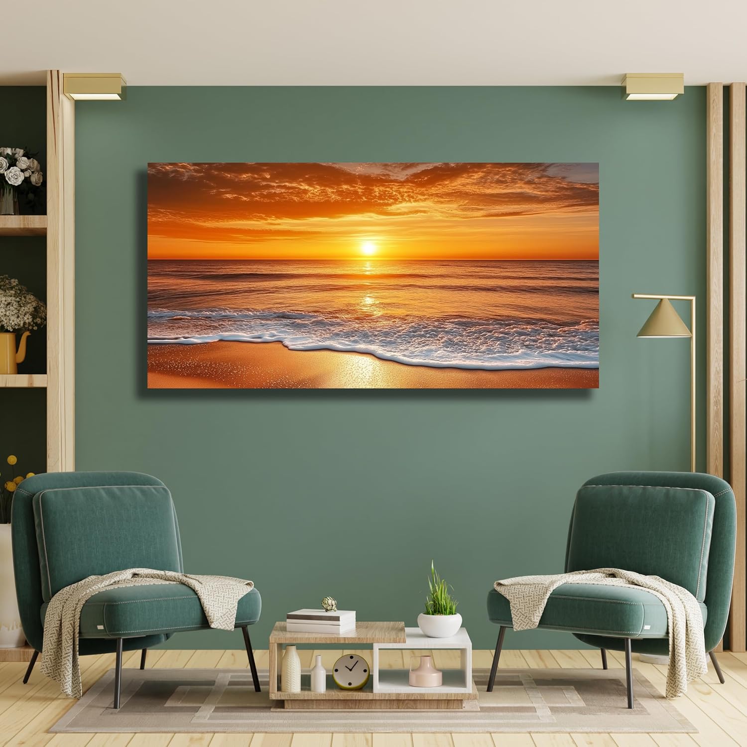 Yuaxker large Beach Canvas Wall Art Modern Funky Poster Prints Wall Decor for Living Room Bedroom Dining Room Office Home Decor 30x60inch