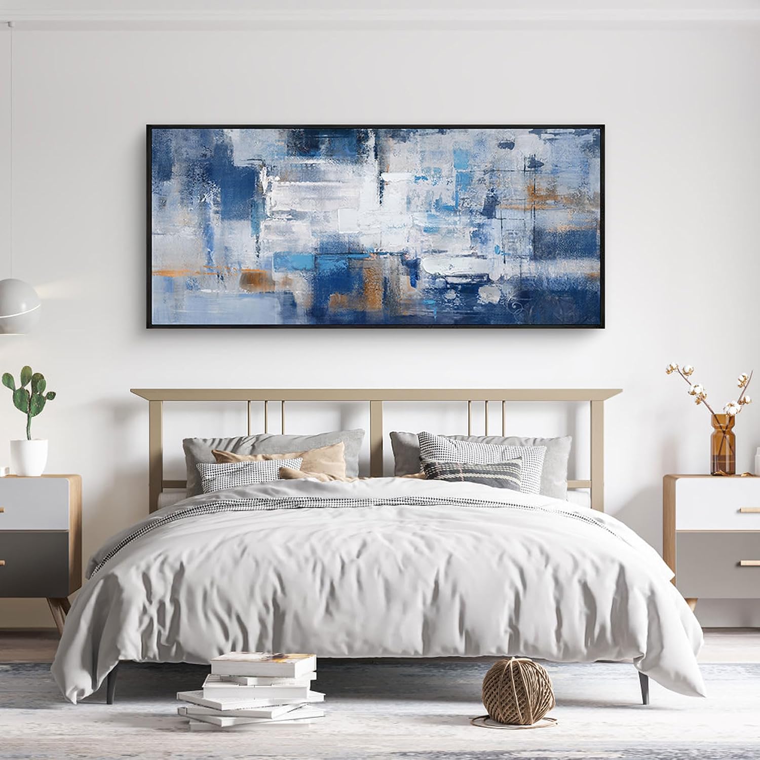 KLAKLA Extra Large Wall Art 86x29 Inches - Abstract Huge Canvas Picture Wall Decor Living Room Oversized Artwork for Walls Bedroom Office Decoration Modern Frame Wall Art