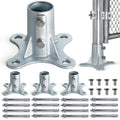 Post 2' (1 7/8' OD) Chain Link Fence Post Floor Flange Bracket, for Chain Link Fence Posts, Mailboxes, and Other Steel Round Post Galvanized Anchor Flange Bases (4 Pack)