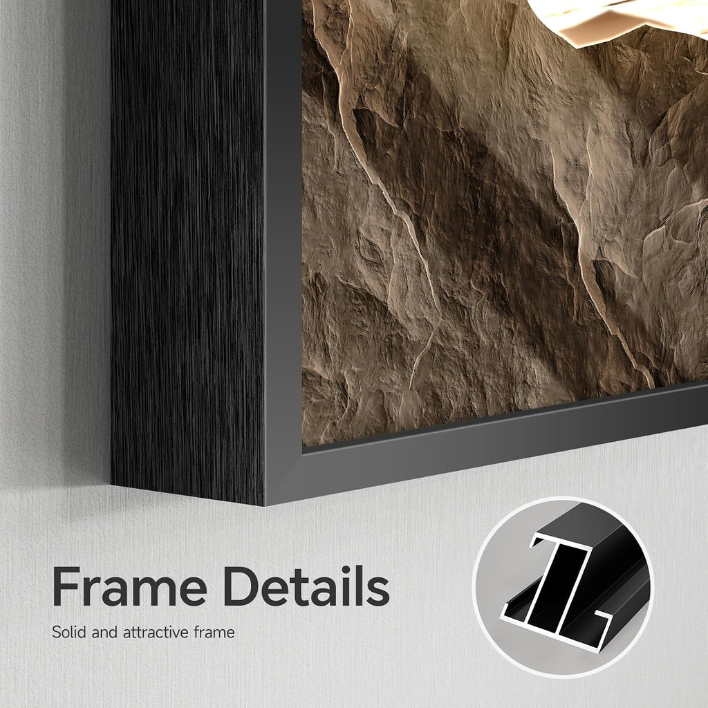 Framed Large Modern Mountain Wall Art for Living Room, Vertical Gold Bright Style Artwork for Walls, Luxury Landscape Scenery Painting Print for Entryway Hallway Stair Home Office Wall Decor, 30x60 In