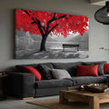 Tarfupth Black and White Red Large Tree of Life Wall Art for Living Room Mountain Artwork Landscape Lake Pictures for Bedroom Office Home Decor Modern Canvas Prints 29'x58'