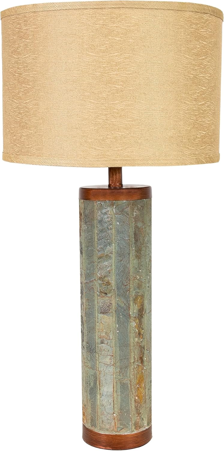 Sunnydaze 31' Modern Table Lamp with Copper Accents – Table Top Lamp for Living Room, Bedroom & Bedside - Ideal for Ambient Lighting, Nighttime Reading, & Home Decorating