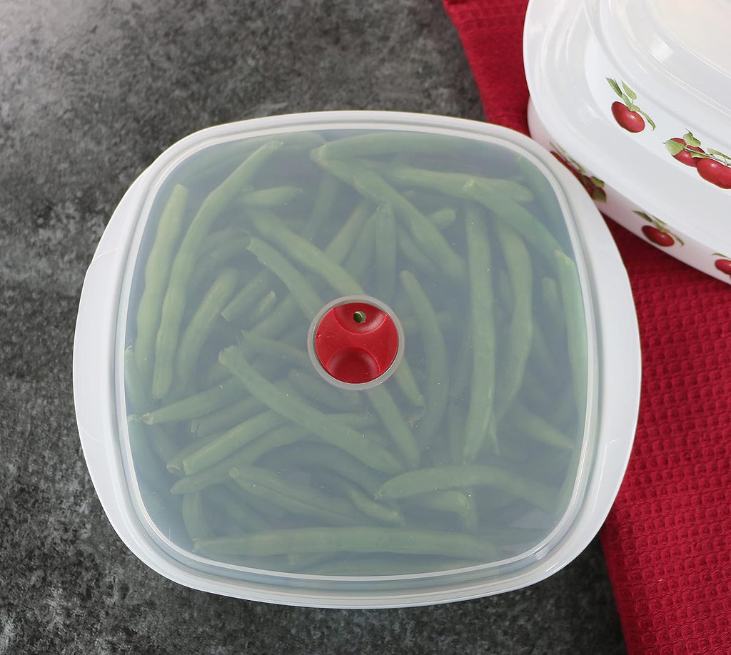 Reston Lloyd Nesting Microwave Containers, Set of 3, Adjustable Steam Vents, Airtight, Meal Prep, BPA-Free Plastic- Freezer & Dishwasher Safe, Cookware & Food Storage, Harvest Apple (Pack of 6)