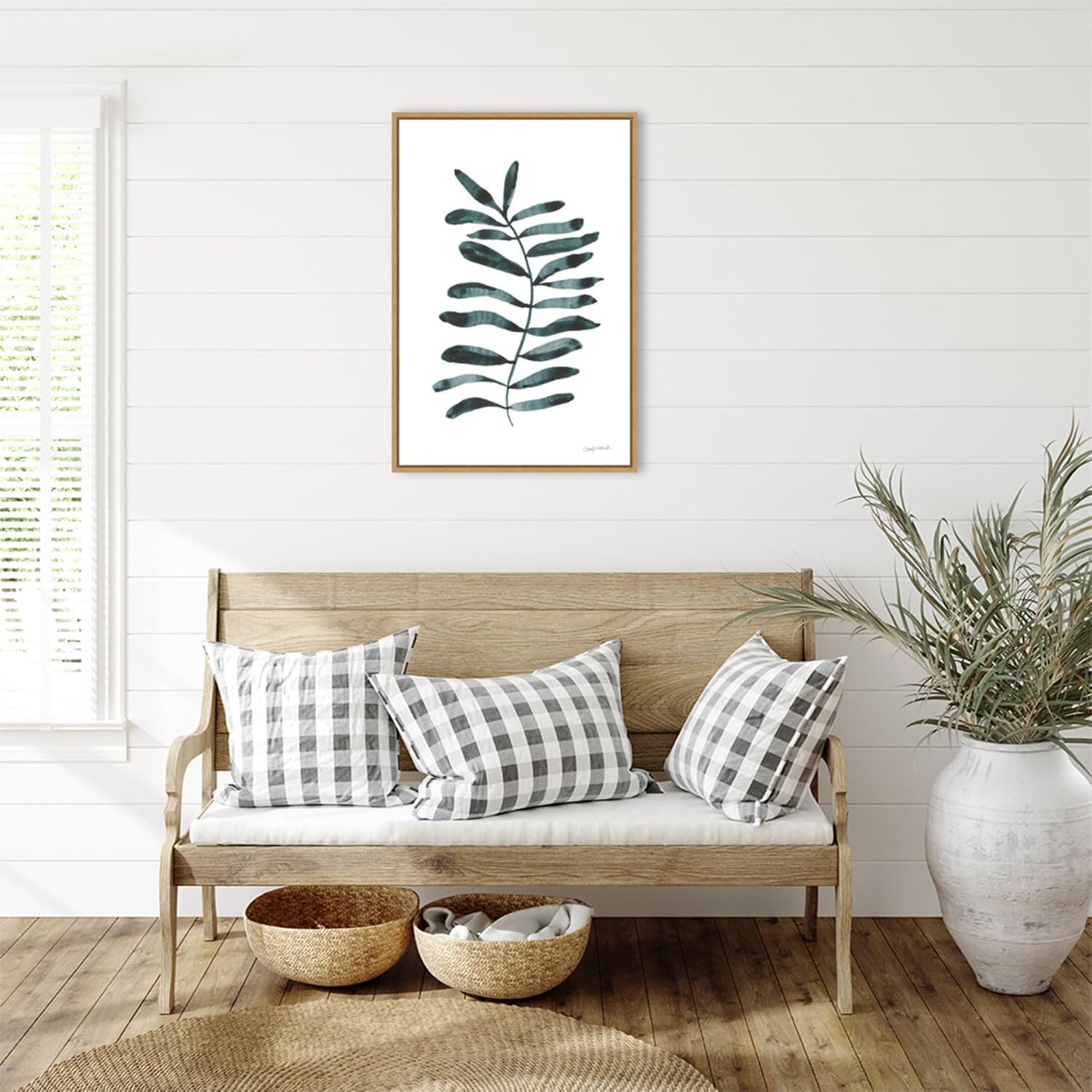 Amanti Art Framed Canvas Wall Art 33x23 Forest Fern Trio III by Cheryl Warrick, Framed Wall Art Canvas, Nature Artwork, Modern Decor, Large Poster Painting for Living Room, Bedroom, Bathroom, Kitchen