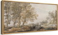 SIGNFORD Extra Large Framed Canvas Print Wall Art Classical Forest Sketch Vintage Style Tree Illustrations Modern Art Relax/Calm Warm for Living Room, Bedroom, Office - 60'x30'