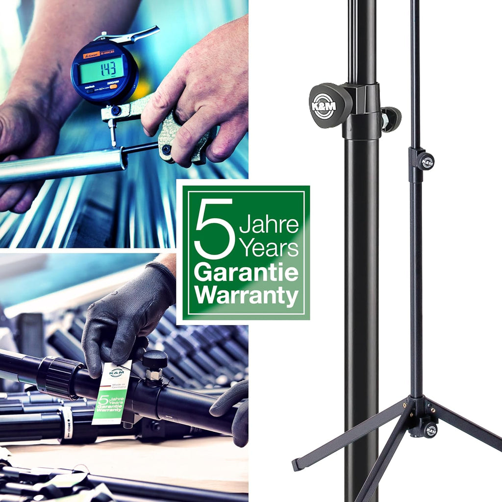 K&M König & Meyer Bassoon Stand 15010.011.55 | Stable Secure Adjustable/Folding Stand For Bass Clarinet & Eb Alto | Lightweight & Compact Tripod Base | Felt Support Arms | Made in Germany | Black