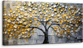 crmotu Tree of Life Large Wall Art for Living Room, Golden Tree Neutral Abstract Canvas Painting Art Prints, Nature Plant Modern Pictures Wall Decor for Bedroom Bathroom Dining Room Office 29'X57'