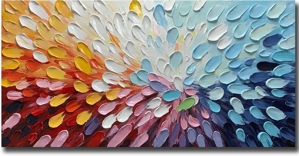 V-inspire Art, Modern Abstract Oil Painting on Canvas, 30x60 inches, Wall Art for Living Room, Bedroom, Kitchen, Home Decor
