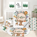KAINSY Personalized Baby Crib Bedding Set, 5 Pcs Custom Nursery Bedding Set for Girl Boy, Soft Jungle Animals Crib Set with Name, Double Layer Baby Bedding Crib Set, Toddlers Infants Customized Gift