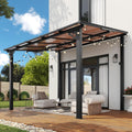 Aoxun 8' x 10' Gazebo for Patio, Wall-Mounted Heavy Duty Awning Pergola with Sloped Roof, LED Outdoor Waterproof Hanging Lights, Perfect for Backyard, Deck and Patio