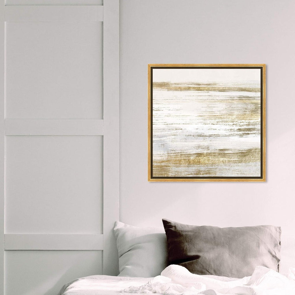 The Oliver Gal Artist Co. Abstract Framed Wall Art Canvas Prints 'Blush Romance Paint Home Décor, 20' x 20', Gold, White