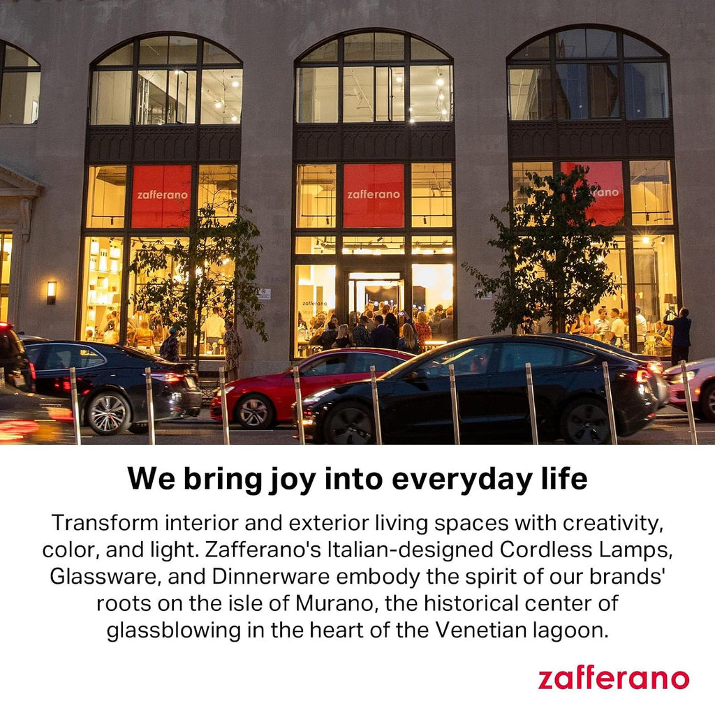 Zafferano, Poldina Micro Lamp, Rechargeable Cordless Table Lamp with Touch Controls, Suitable for Indoor and Outdoor, Dimmer, 2200-3000 K, Height 10.8 Inches, Capri Blue Color