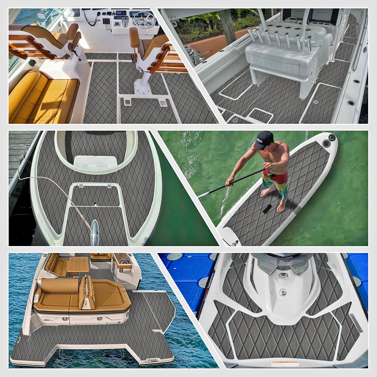 Boat Flooring EVA Foam Boat Decking Sea Deck Boat Flooring Self-Adhesive Faux Teak Marine Boat Decking Non-Slip Mat for Boat Deck Yacht Motorboat Fishing Boat Surfboard Kayak 94x44/28/16