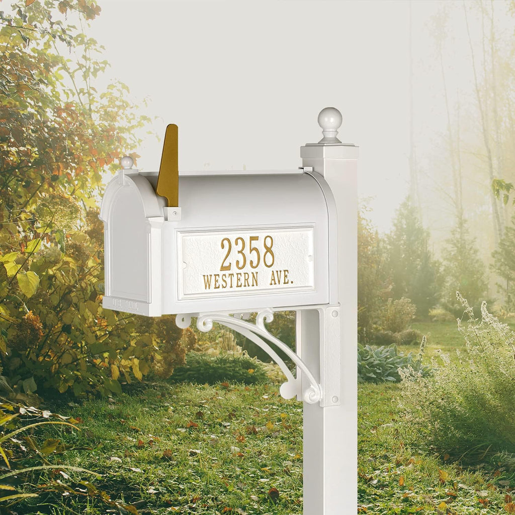 Whitehall Deluxe Streetside Mailbox Package,White,Extra Large,70729