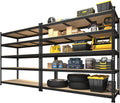 PrimeZone 2 Pack Storage Shelves 48' x 24' x 72' - 5 Tier Heavy Duty Adjustable Garage Storage Shelving, Metal Storage Utility Rack Shelf Unit for Warehouse Pantry Closet Kitchen, Black