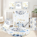 KAINSY Custom Crib Bedding Set 5 Piece for Girls Boys – Personalized Elephant Theme, Newborn Sleep Set, Nursery Decor, Toddler Room Essentials, Infant Sleep, Baby Room Accessories, Baby Gift