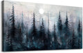 FUHAIHUA Canvas Wall Art for Living Room Large Wall Decor for Office Bedroom Decoration Foggy Forest Landscape Picture Black and White Painting Artwork Wall Mural Aesthetic Home Decor 30'X60'