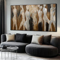 CHUDANHAO White and Brown Wall Art Graffiti Home Wall Decor Abstract Wall Pictures 24'x48' Decorations for Bedroom Dining Room Posters