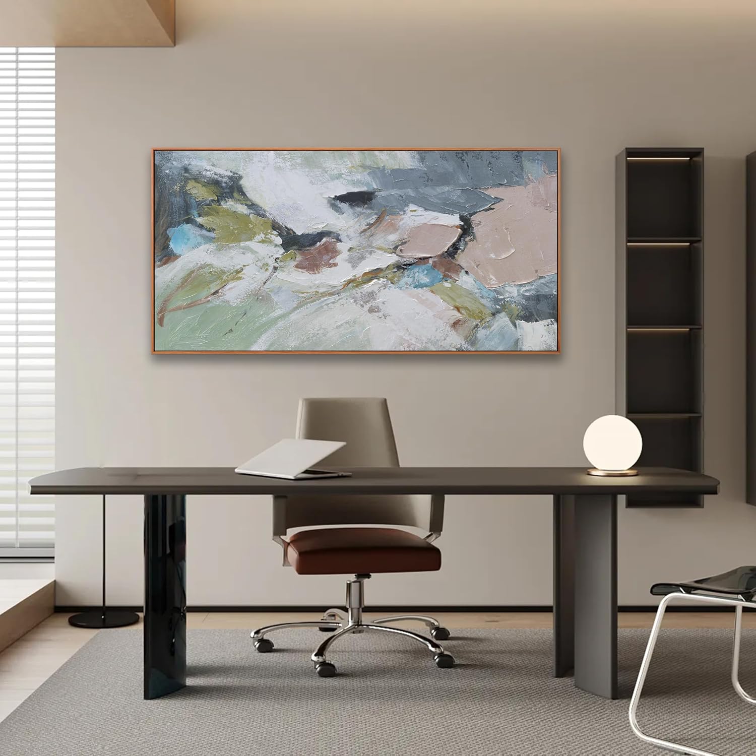 Abstract Wall Art Framed Ready To Hang Home Decor Artwork Wall Art Colorful Wall Decor Prints Canvas Painting For Living Room Bedroom Office Apartment Decoration 24'X48'