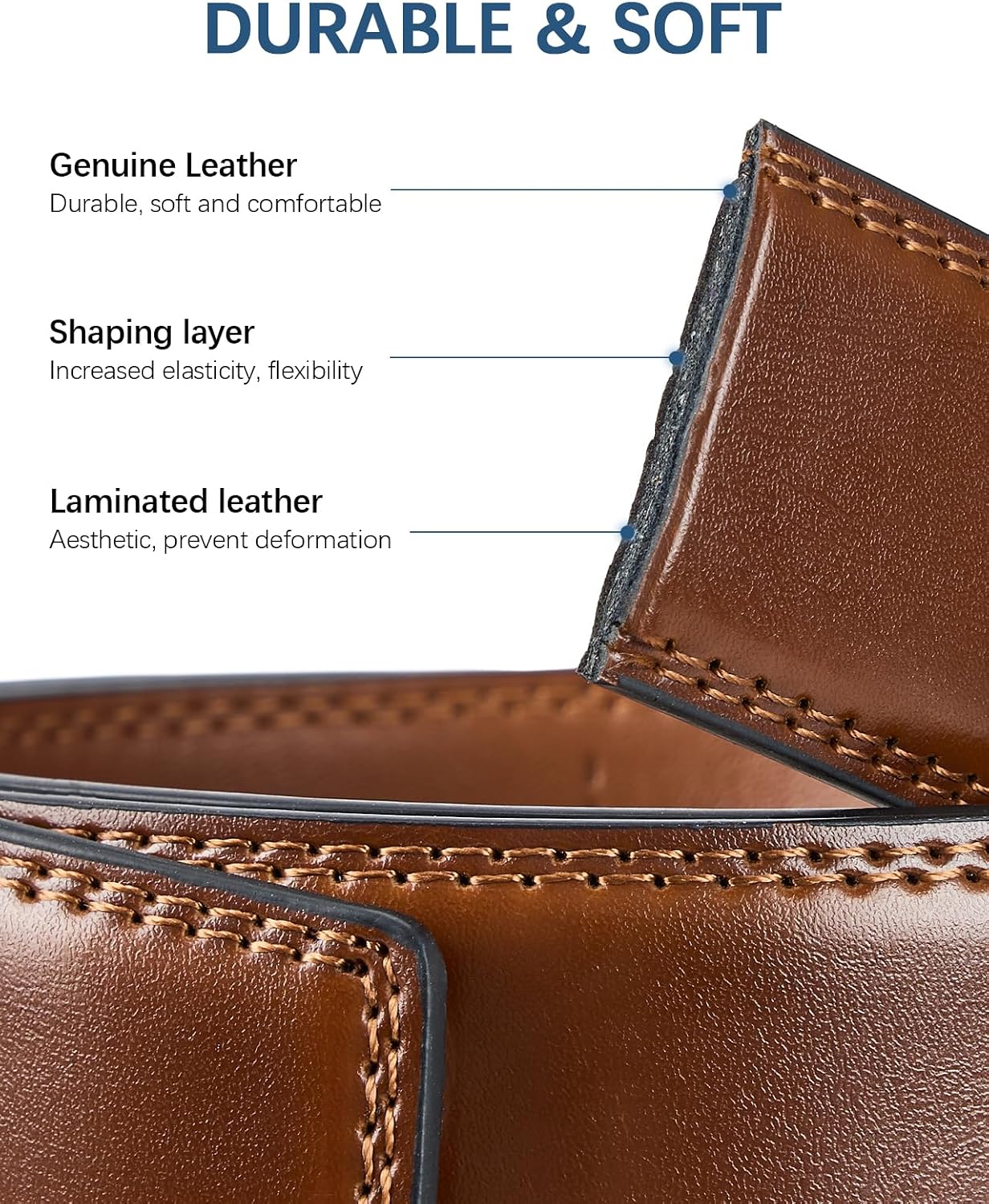 Executive Reversible Genuine Leather Belt Men 1 3/8' Golf Dress Casual Two-in-One Gift Box.