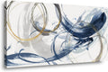 Sxurmtiie Canvas Wall Art Abstract Art Paintings Blue Fantasy Colorful Graffiti on White Background 32inchx48inch Modern Artwork Wall Decor for Living Room Bedroom Kitchen