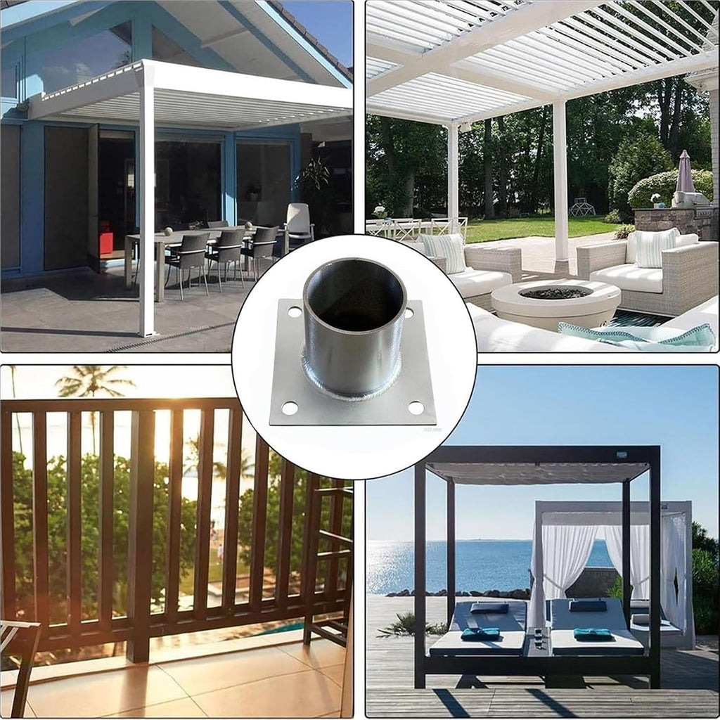 Deck Post Base/Posts Brackets, Pergola Brackets Posts Base for Mailbox/Light Pole/Flag Pole/Holding Fence, Post Sleeve Surface Mount Kit, Heavy Duty(Dia 2 X 3.1IN(50 X 80MM),5 pcs)