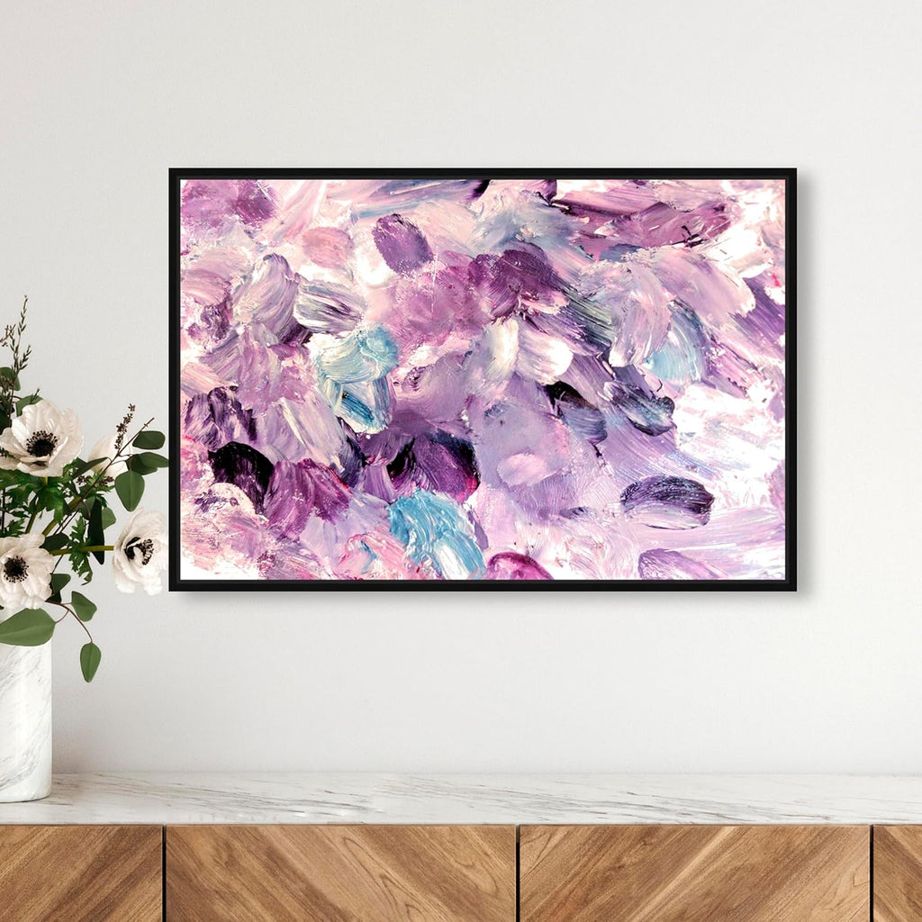 Oliver Gal Amethyst Gardens Canvas Print Wall Art for Living Room, Bedroom, and Bathroom, 24' x 16', Black Floater Frame