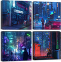 Generic Anime Wall Art Prints Japanese Decor for Teen Boys Room Decor Neon Tokyo Street Scenic Canvas Posters Cool Pictures Cartoon Japan City Paintings Gaming Room Bedroom Artwork Decorations 24x24'