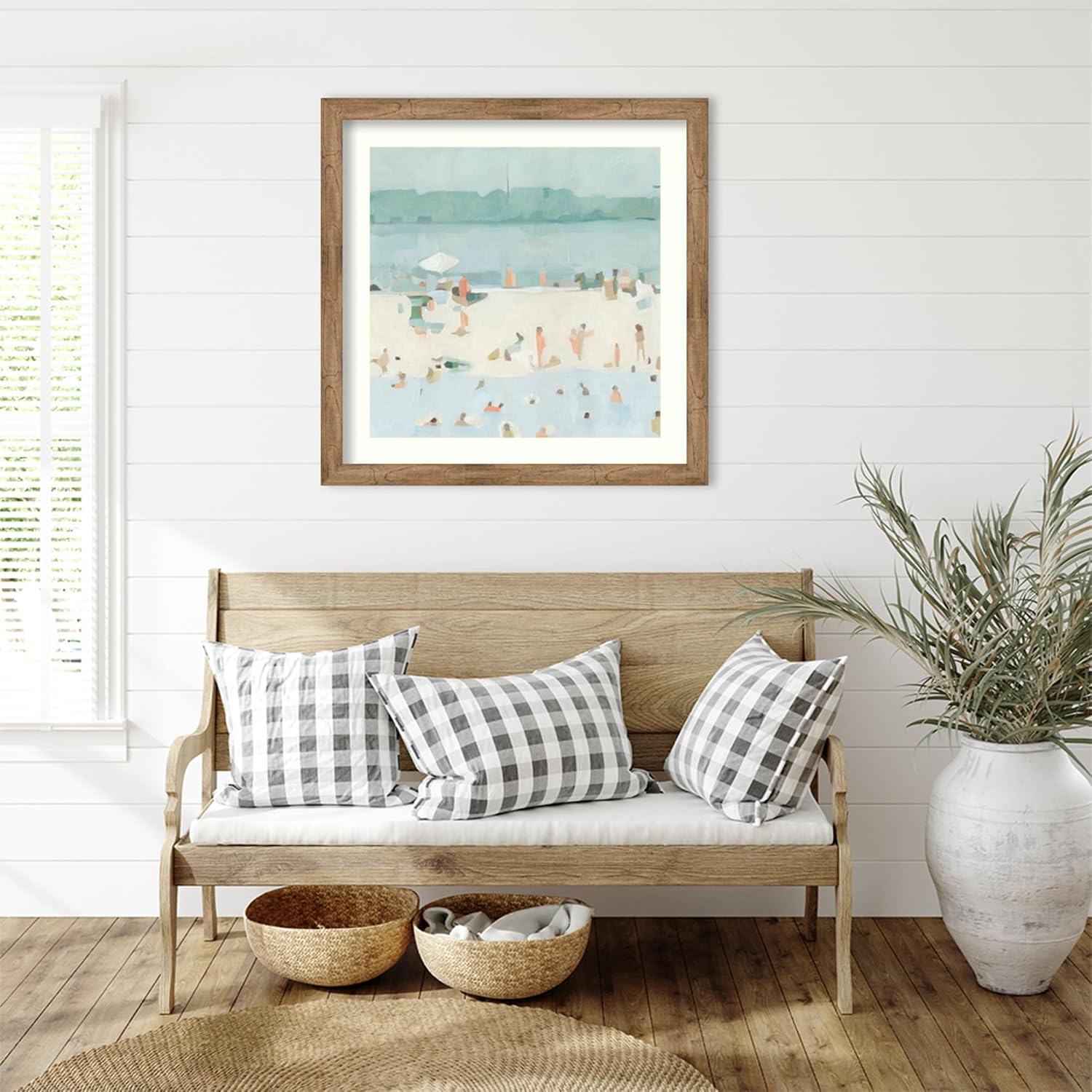 Amanti Art Framed Wall Art Print 36x36 Sea Glass Sandbar I by Emma Scarvey, Abstract Wall Art, Coastal Decor, Large Poster Painting Artwork for Living Room, Bedroom, Bathroom, Kitchen, Office or