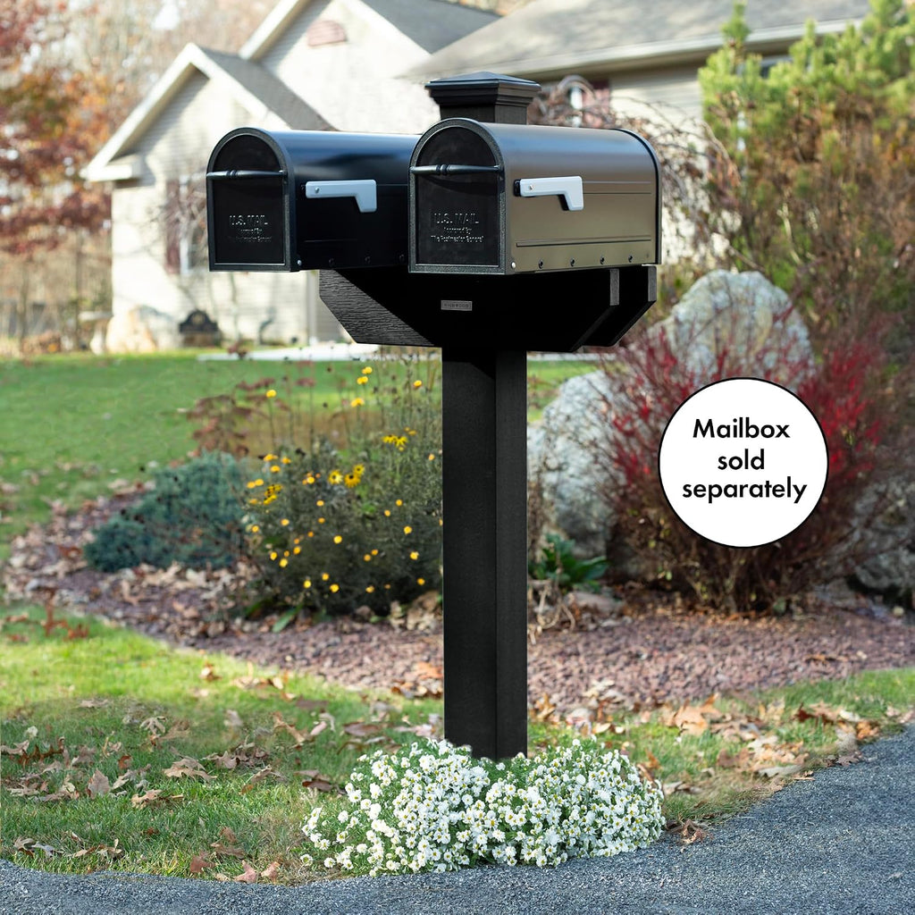 Hazelton Side-by-Side Mailbox Post, Black