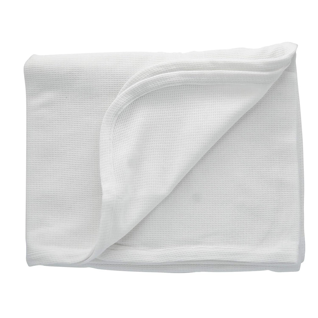 Children's Factory Waffle Weave Blankets, Set-6, White, AFB7955, 100% Cotton, Toddler Cot or Rest Mat Nap Blanket for Classroom, Preschool, Daycare or Nursery